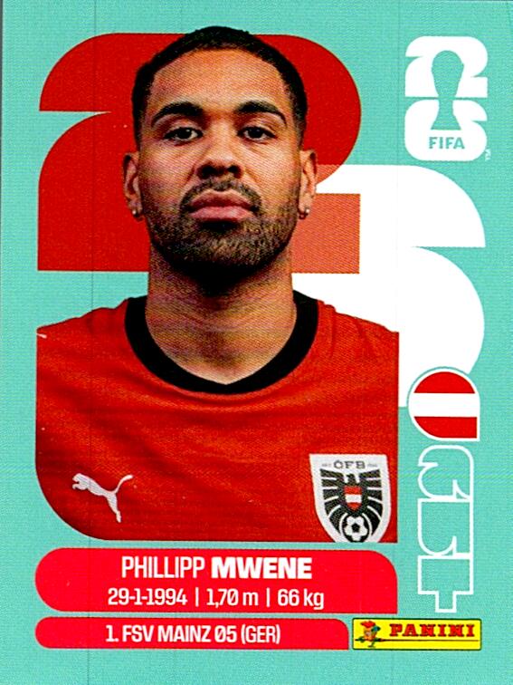 STICKERS FIFA WORLD CUP 2026 PHILLIPP MWENE NºAUT 8
