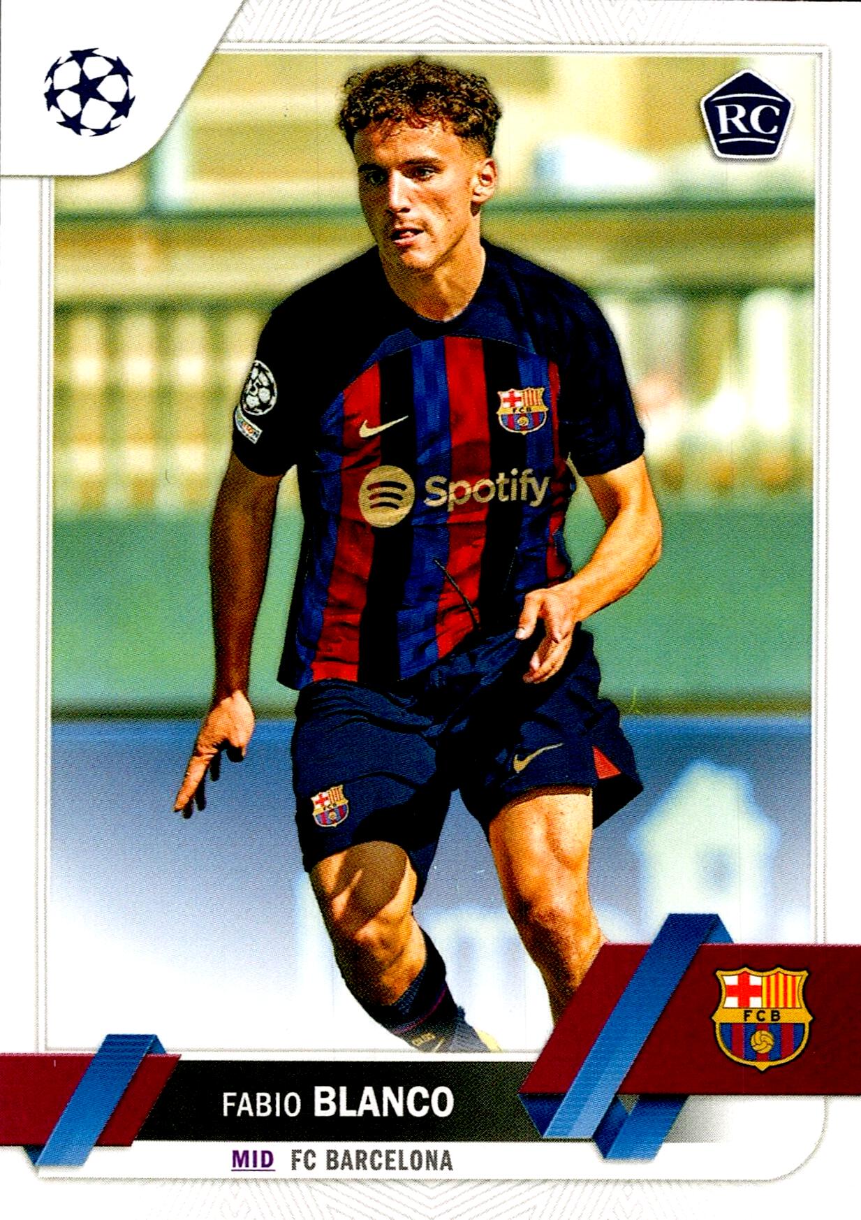 TOPPS UEFA CHAMPIONS LEAGUE 2022/2023 FABIO BLANCO Nº172 ROOKIE