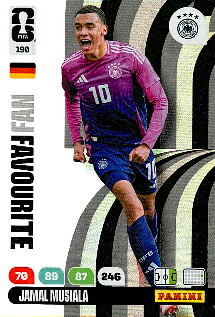ADRENALYN WORLD CUP 2026 JAMAL MUSIALA GERMANY FANS FAVOURITE Nº190