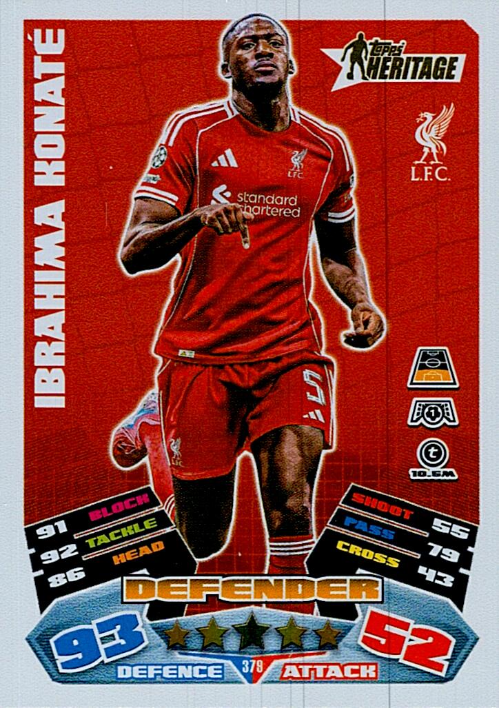 MATCH ATTAX CHAMPIONS LEAGUE 2025/2026 IBRAHIMA KONATE TOPPS HERITAGE Nº379