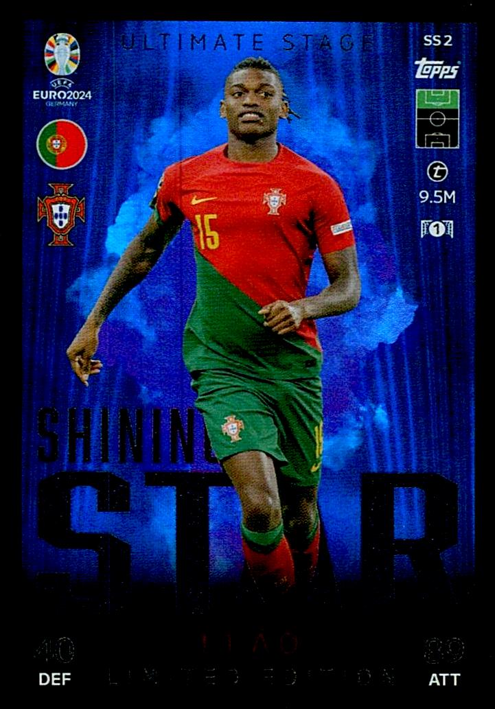 TOPPS MATCH ATTAX UEFA EURO 2024 LEAO SHINING STAR LIMITED EDITION NºSS2