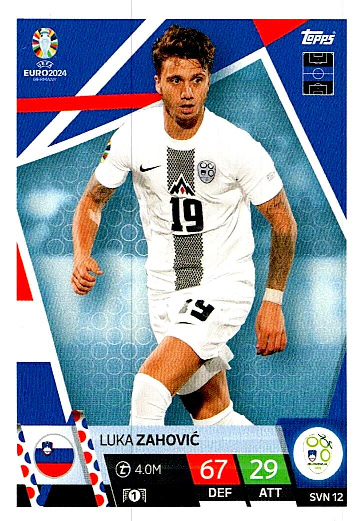 TOPPS MATCH ATTAX UEFA EURO 2024 LUKA ZAHOVIC ESLOVENIA NºSVN12