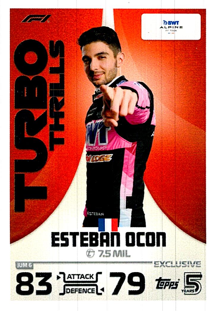 TOPPS TURBO ATTAX 2024 ESTEBAN OCON TURBO THRILLS JUM6