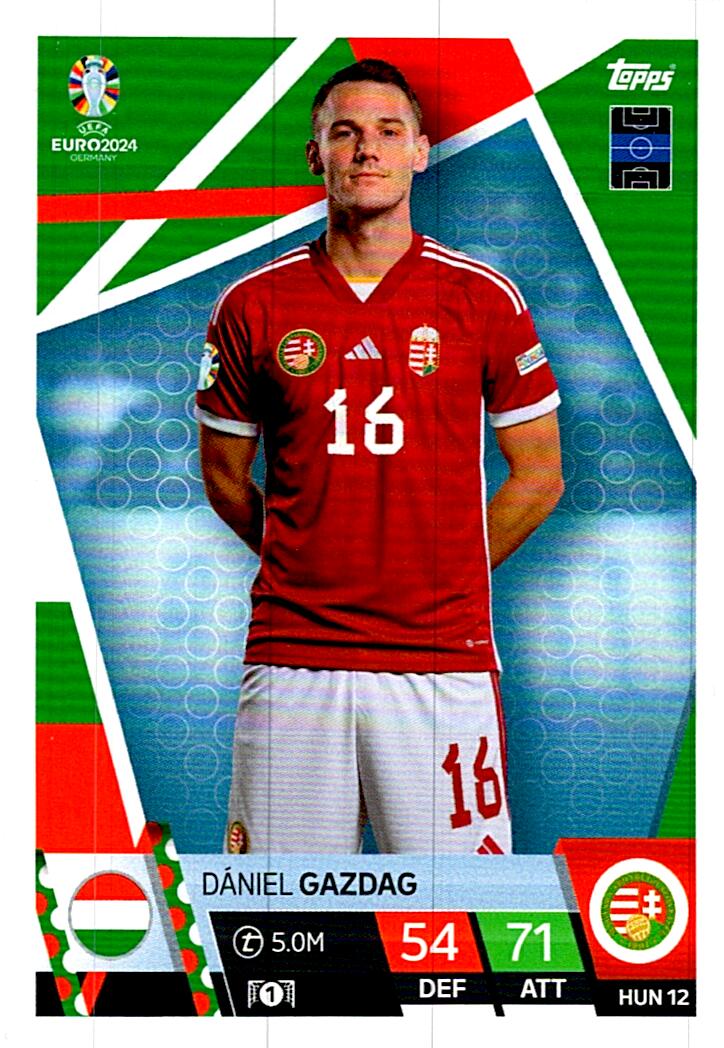 TOPPS MATCH ATTAX UEFA EURO 2024 DANIEL GAZDAG HUNGRIA NºHUN12
