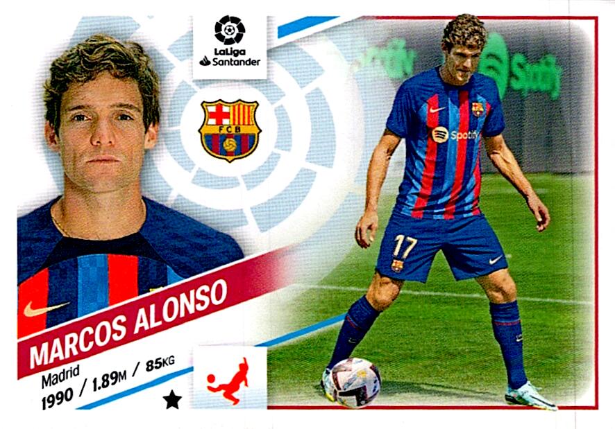 Cromo Liga Este 2022/2023 MARCOS ALONSO ULTIMO FICHAJE Nº66 CUARTA EDICION