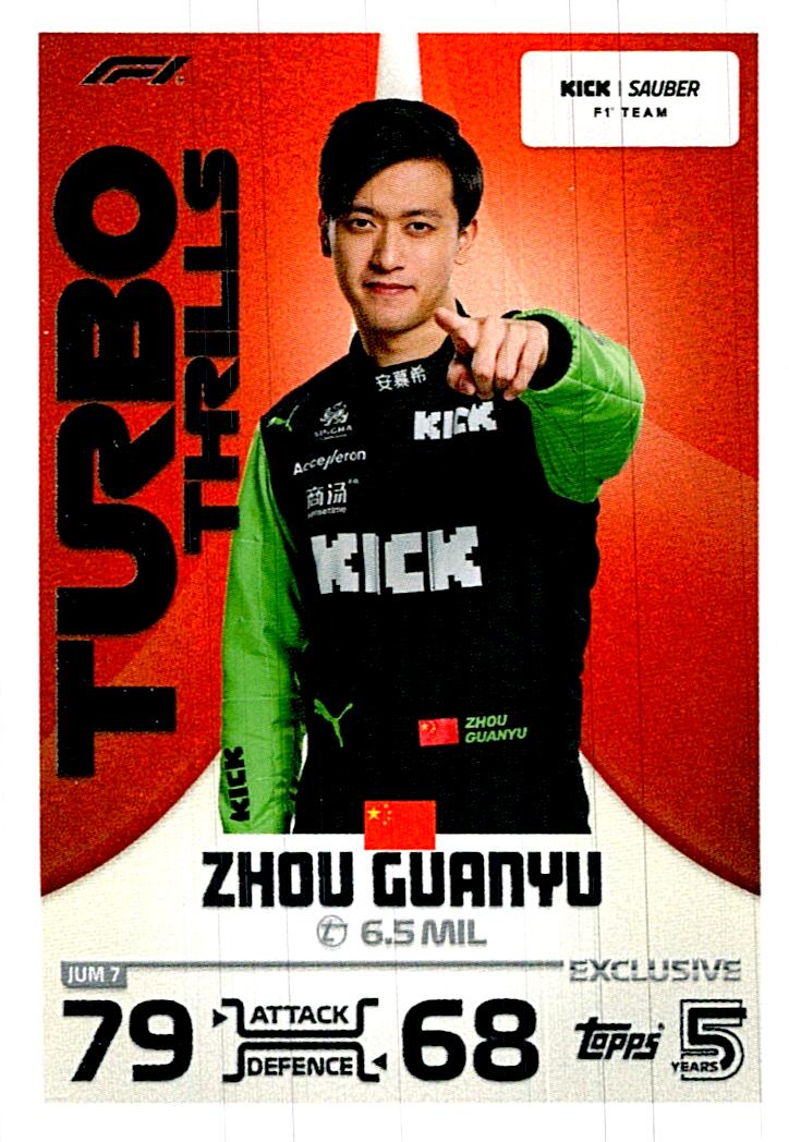 TOPPS TURBO ATTAX 2024 ZHOU GUANYU TURBO THRILLS JUM7