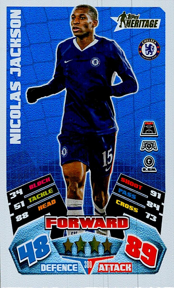 MATCH ATTAX CHAMPIONS LEAGUE 2025/2026 NICOLAS JACKSON TOPPS HERITAGE Nº380