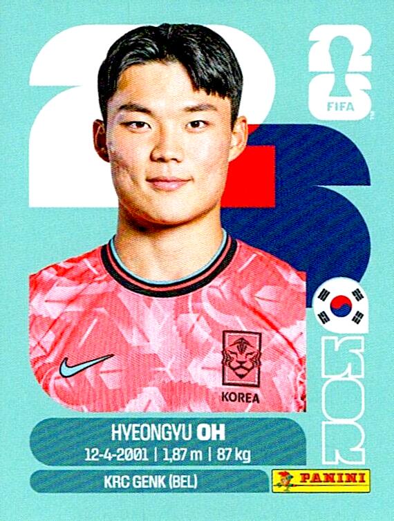 STICKERS FIFA WORLD CUP 2026 HYEONGYU OH NºKOR 20