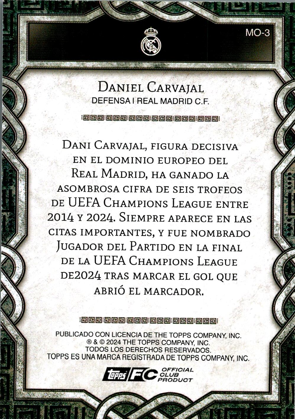 FAN SET REAL MADRID 2024/25 DANIEL CARVAJAL MONOLITH NºMO-3