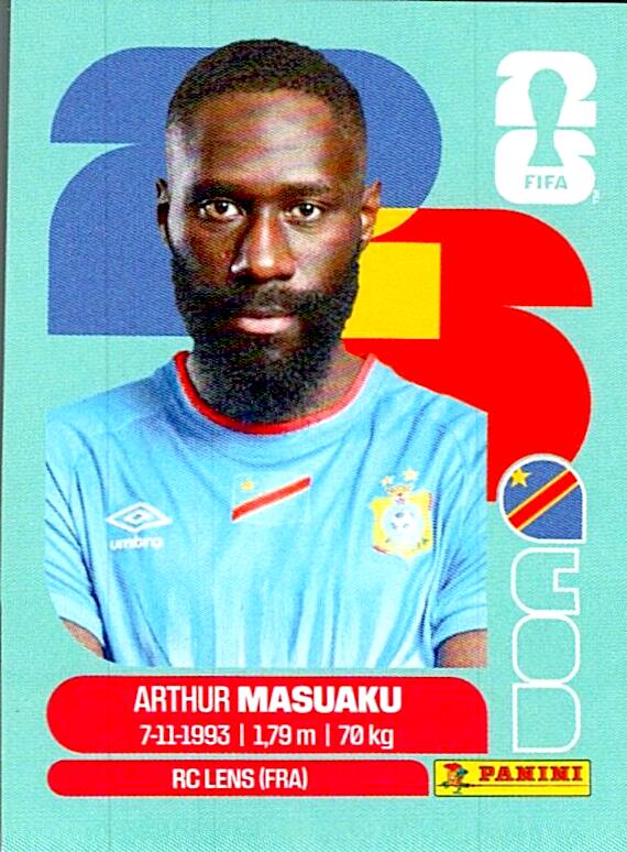 STICKERS FIFA WORLD CUP 2026 ARTHUR MASUAKU NºCOD 5