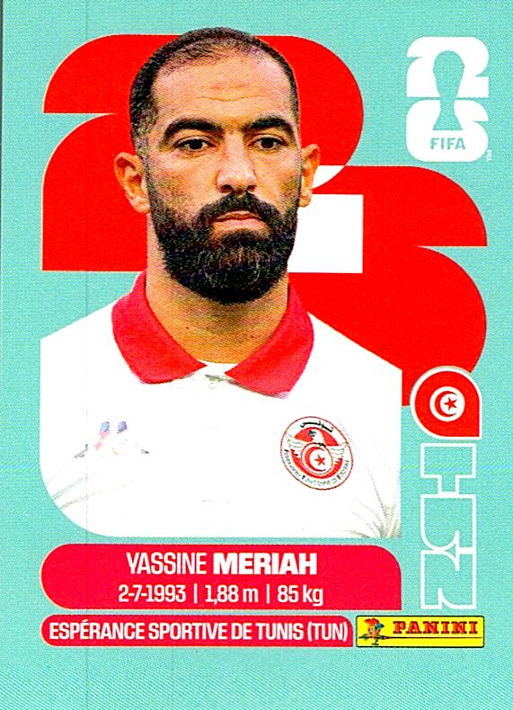 STICKERS FIFA WORLD CUP 2026 YASSINE MERIAH NºTUN 6