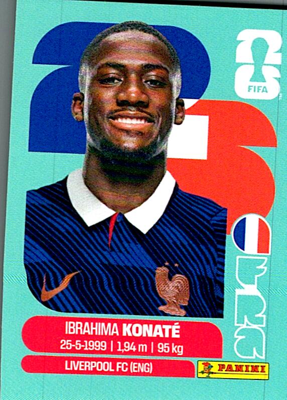 STICKERS FIFA WORLD CUP 2026 IBRAHIMA KONATE NºFRA 6