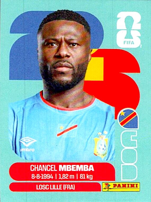 STICKERS FIFA WORLD CUP 2026 CHANCEL MBEMBA NºCOD 6