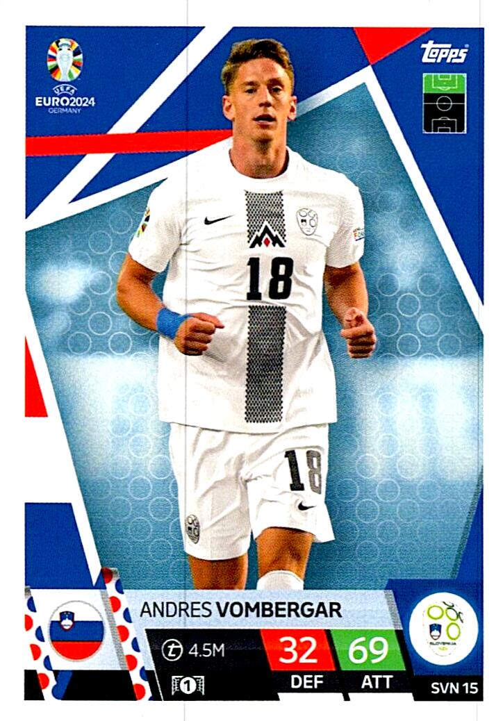 TOPPS MATCH ATTAX UEFA EURO 2024 ANDRES VOMBERGAR ESLOVENIA NºSVN15
