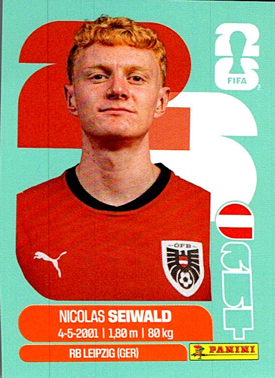 STICKERS FIFA WORLD CUP 2026 NICOLAS SEIWALD NºAUT 15
