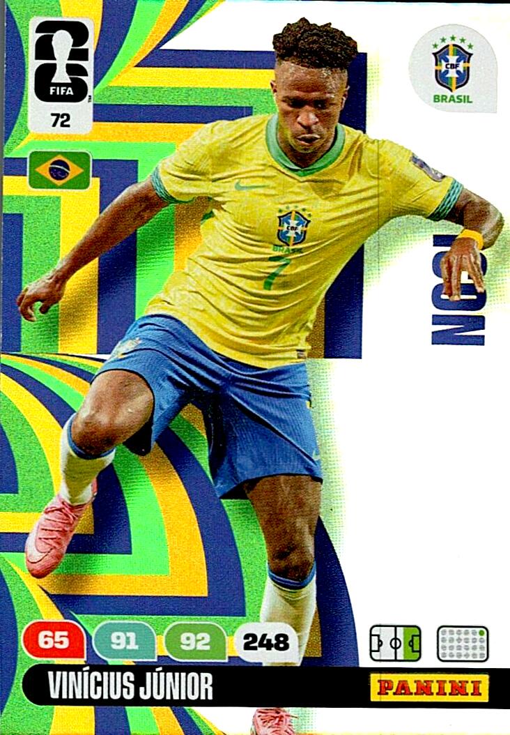 ADRENALYN WORLD CUP 2026 VINICIUS JUNIOR BRAZIL ICON Nº72