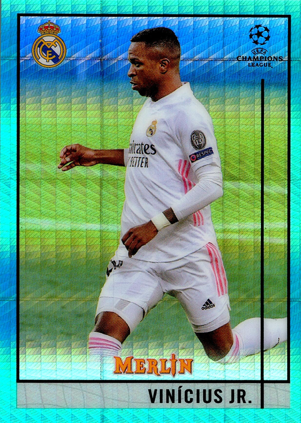 TOPPS MERLIN UEFA CHAMPIONS LEAGUE 2020/2021 - VINICIUS JR. Nº79 AQUA INSERT