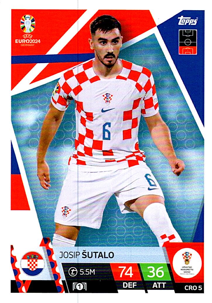 TOPPS MATCH ATTAX UEFA EURO 2024 JOSIP SUTALO CROACIA NºCRO5