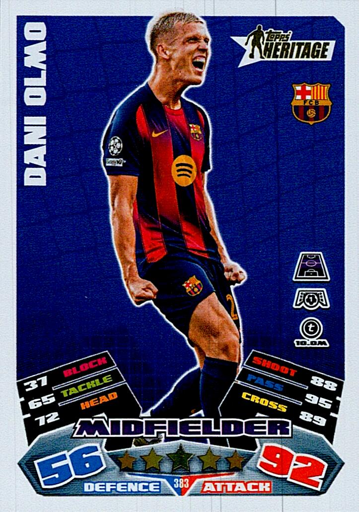 MATCH ATTAX CHAMPIONS LEAGUE 2025/2026 DANI OLMO TOPPS HERITAGE Nº383