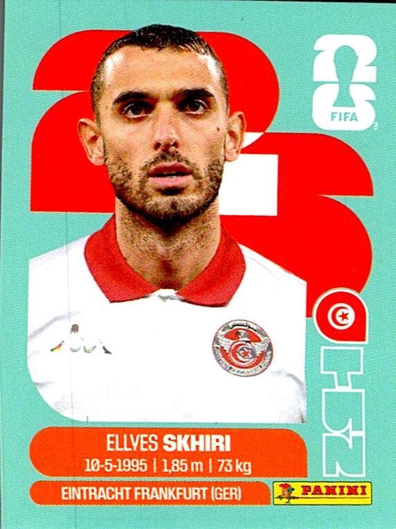 STICKERS FIFA WORLD CUP 2026 ELLYES SKHIRI NºTUN 9
