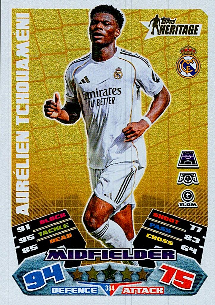 MATCH ATTAX CHAMPIONS LEAGUE 2025/2026 TCHOUAMENI TOPPS HERITAGE Nº384