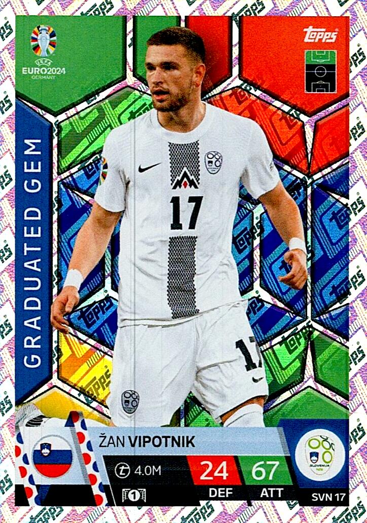 TOPPS MATCH ATTAX UEFA EURO 2024 ZAN VIPOTNIK ESLOVENIA NºSVN17 GRADUATED GEM