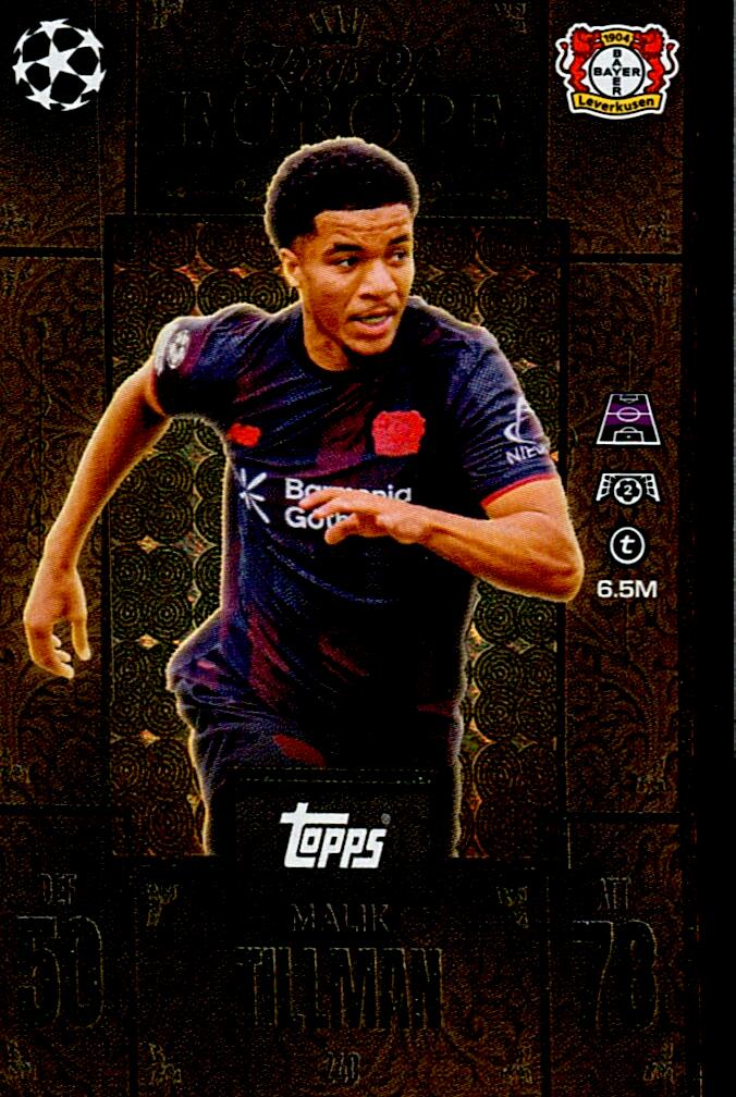 TOPPS MATCH ATTAX EXTRA 2025/26 MALIK TILLMAN KINGS OF EUROPE Nº240