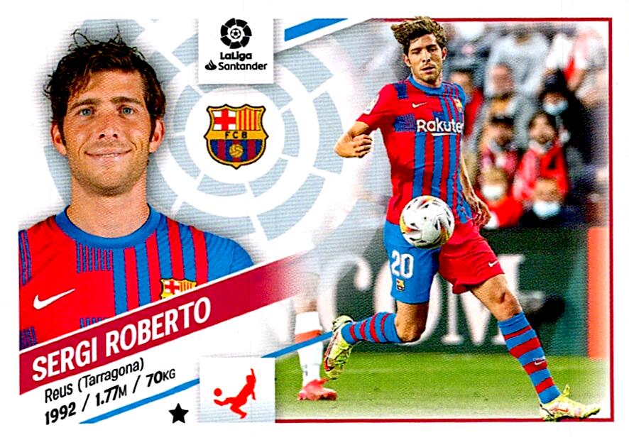 Cromo Liga Este 2022/2023 SERGI ROBERTO FC BARCELONA Nº6