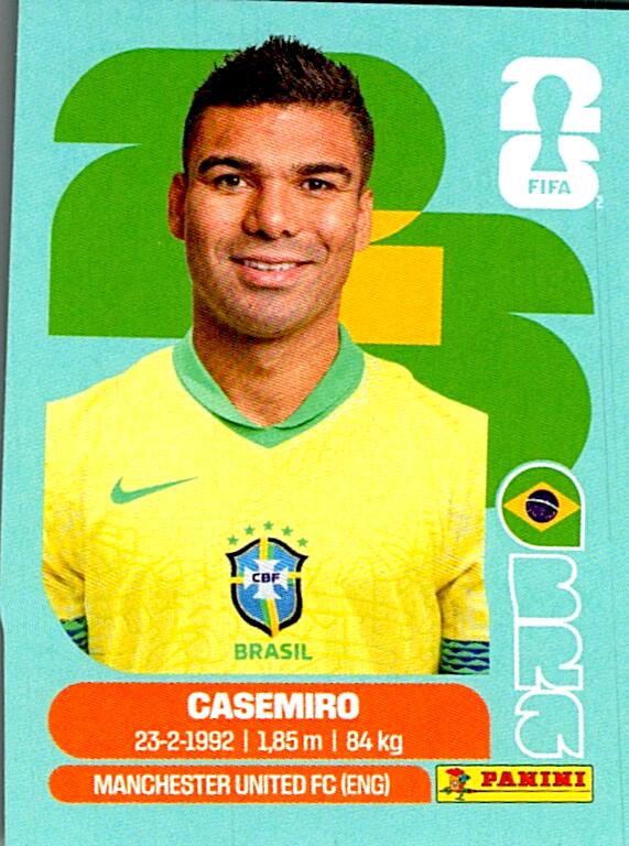 STICKERS FIFA WORLD CUP 2026 CASEMIRO NºBRA 10