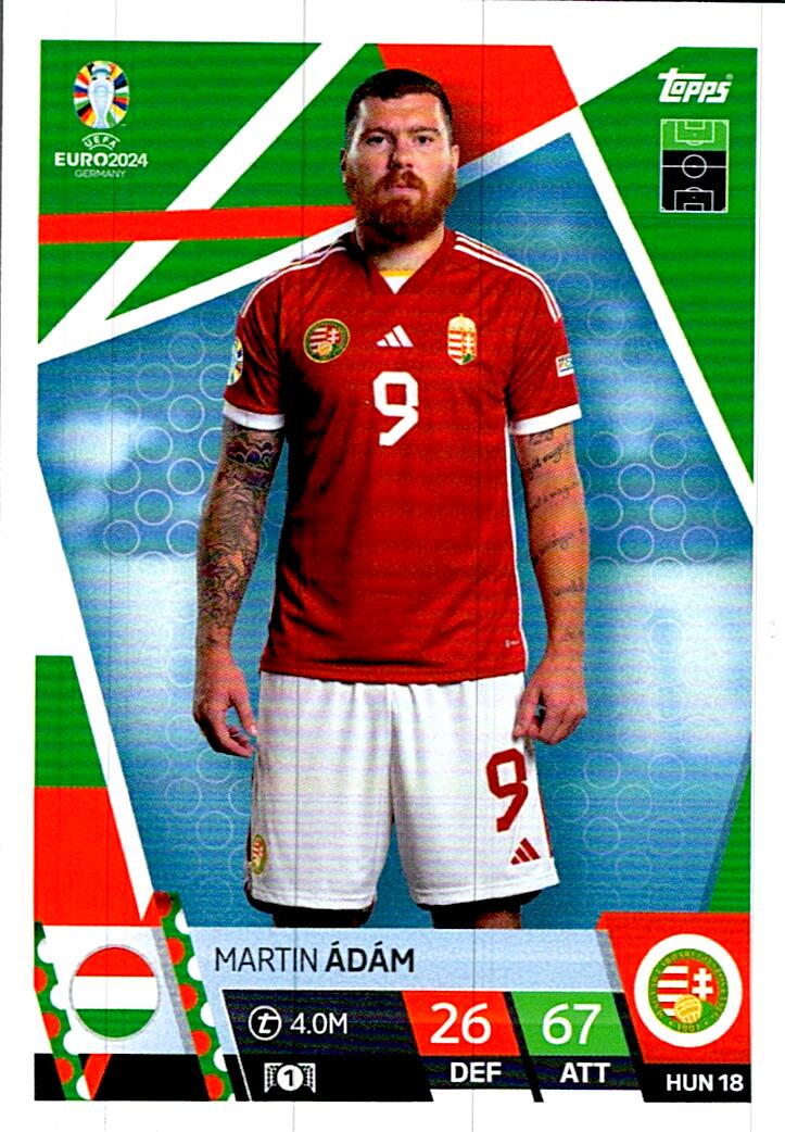 TOPPS MATCH ATTAX UEFA EURO 2024 MARTIN ADAM HUNGRIA NºHUN18