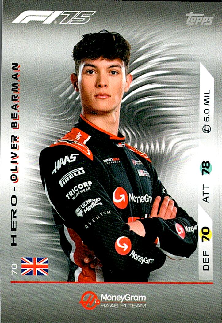 Turbo Attax 2025 OLIVER BEARMAN nº70