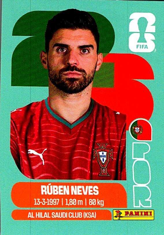 STICKERS FIFA WORLD CUP 2026 RUBEN NEVES NºPOR 11