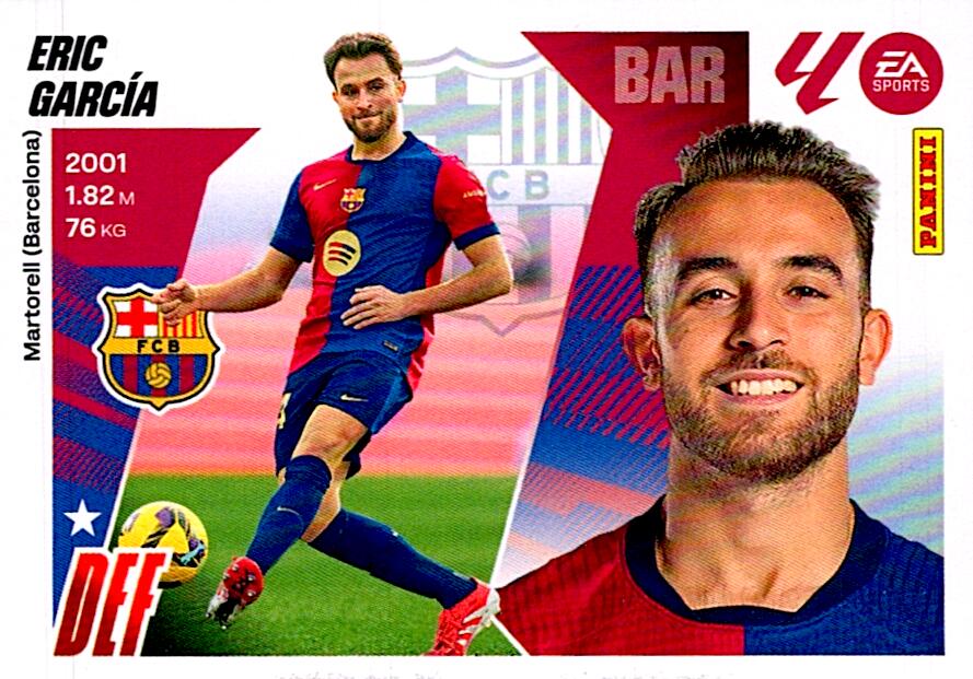 LIGA ESTE 2025/2026 FC BARCELONA ERIC GARCIA Nº9A