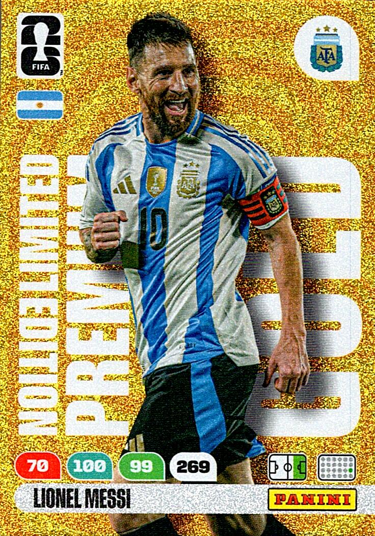 ADRENALYN WORLD CUP 2026 LIONEL MESSI PREMIUM GOLD EDICION LIMITADA