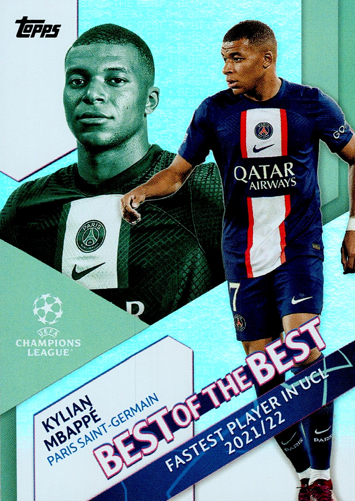TOPPS UEFA CHAMPIONS LEAGUE 2022/2023 KYLIAN MBAPPE BEST OF THE BEST NºBB-10