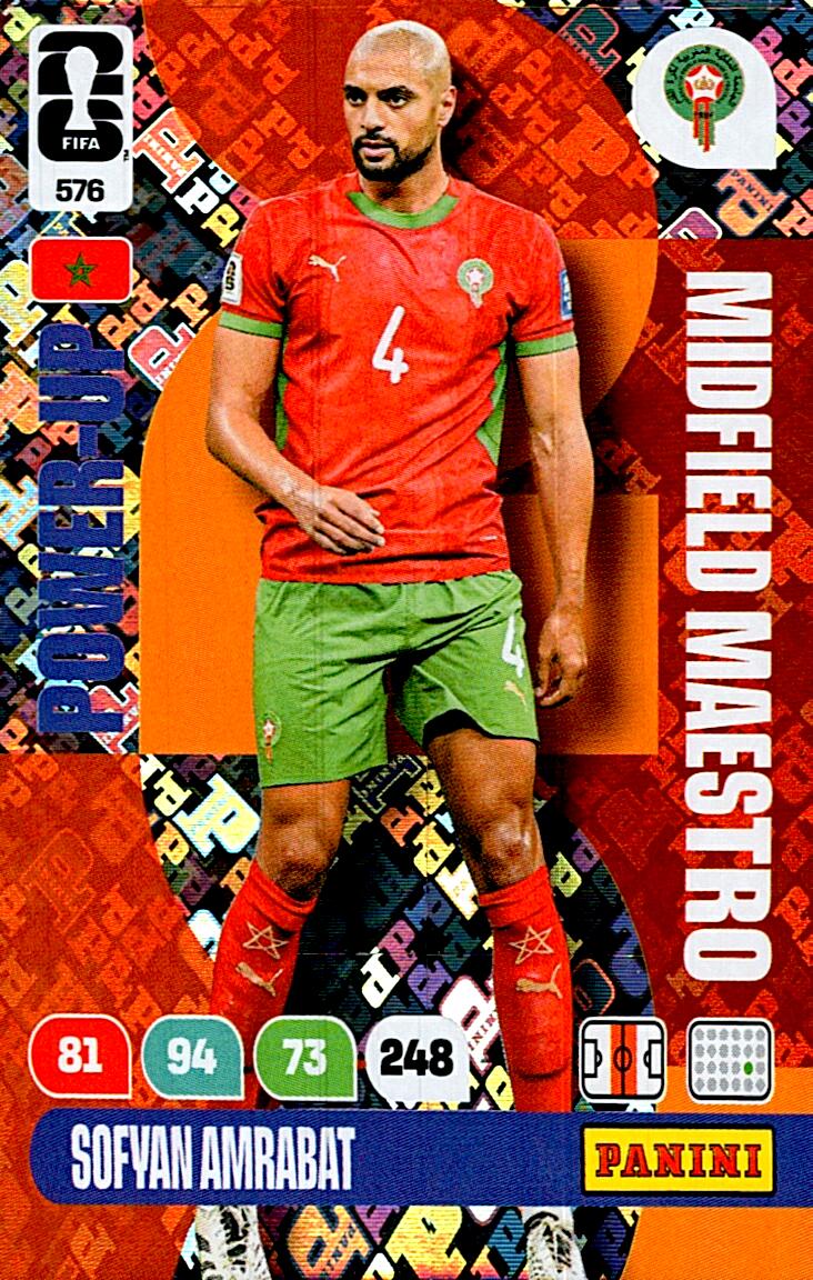 ADRENALYN WORLD CUP 2026 SOFYAN AMRABAT MIDFIELD MAESTRO Nº576