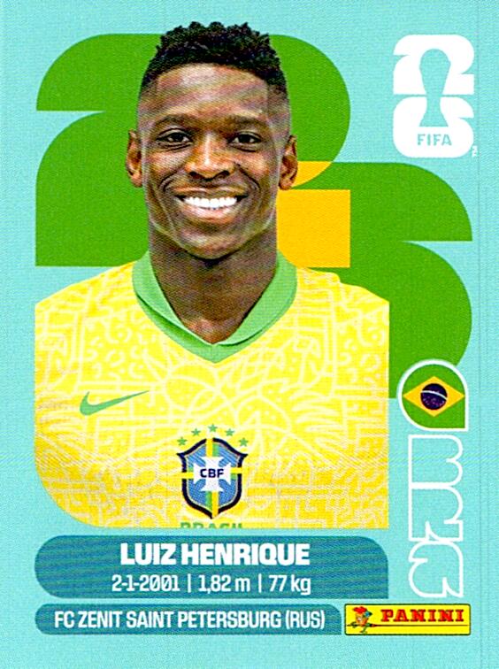 STICKERS FIFA WORLD CUP 2026 LUIZ HENRIQUE NºBRA 12