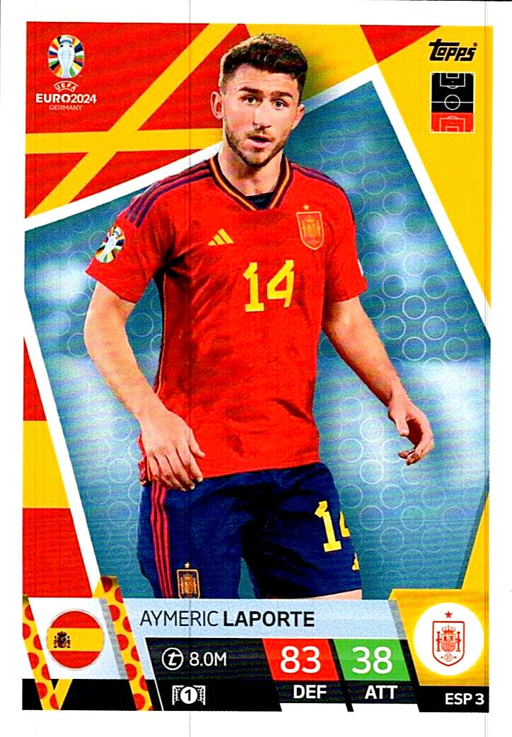TOPPS MATCH ATTAX UEFA EURO 2024 AYMERIC LAPORTE ESPAÑA NºESP3