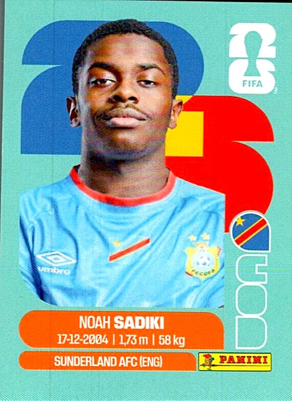 STICKERS FIFA WORLD CUP 2026 NOAH SADIKI NºCOD 12