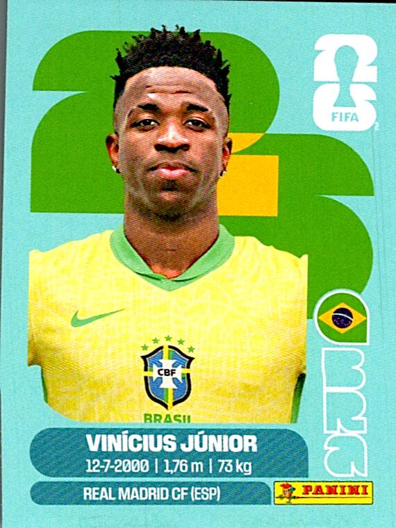 STICKERS FIFA WORLD CUP 2026 VINICIUS JUNIOR NºBRA 14