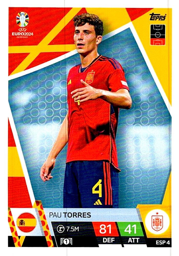 TOPPS MATCH ATTAX UEFA EURO 2024 PAU TORRES ESPAÑA NºESP4
