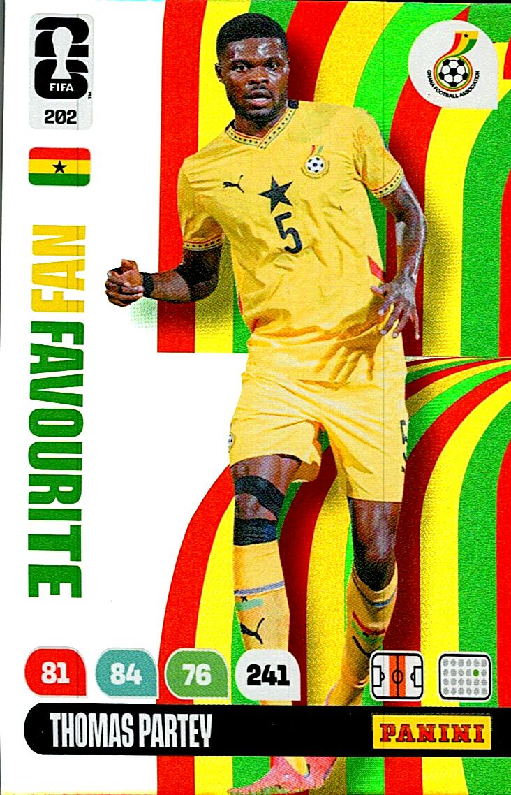 ADRENALYN WORLD CUP 2026 THOMAS PARTEY GHANA FANS FAVOURITE Nº202