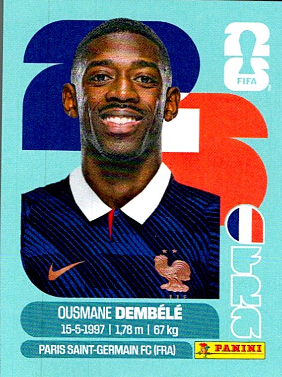 STICKERS FIFA WORLD CUP 2026 OUSMANE DEMBELE NºFRA 15