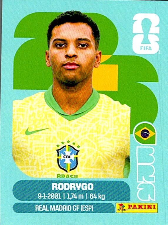STICKERS FIFA WORLD CUP 2026 RODRYGO NºBRA 15