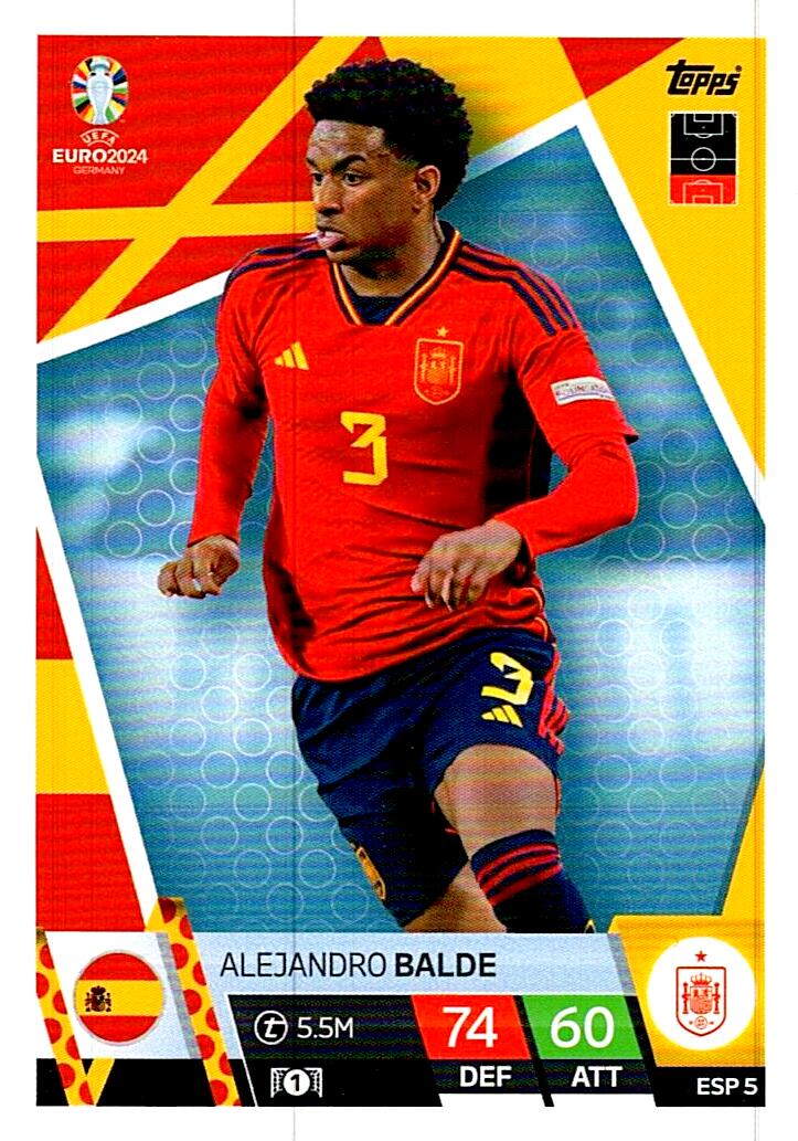 TOPPS MATCH ATTAX UEFA EURO 2024 ALEJANDRO BALDE ESPAÑA NºESP5