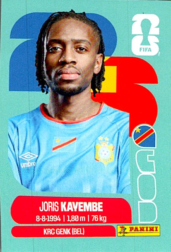 STICKERS FIFA WORLD CUP 2026 JORIS KAYEMBE NºCOD 7