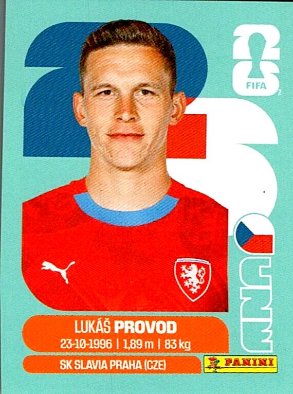 STICKERS FIFA WORLD CUP 2026 LUKAS PROVOD NºCZE 10