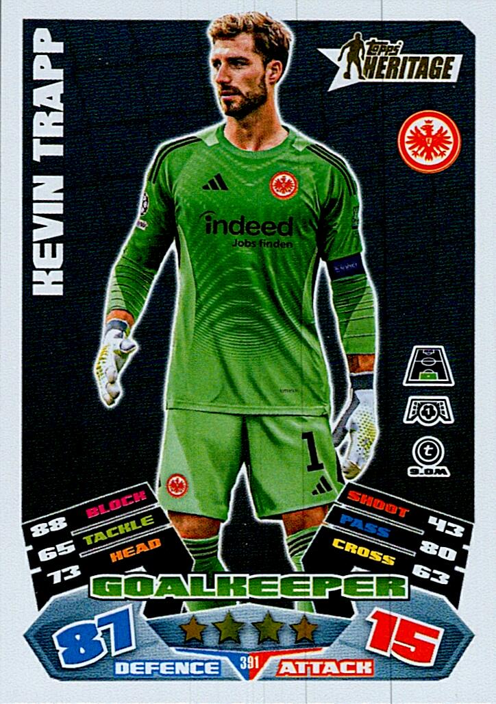 MATCH ATTAX CHAMPIONS LEAGUE 2025/2026 KEVIN TRAPP TOPPS HERITAGE Nº391