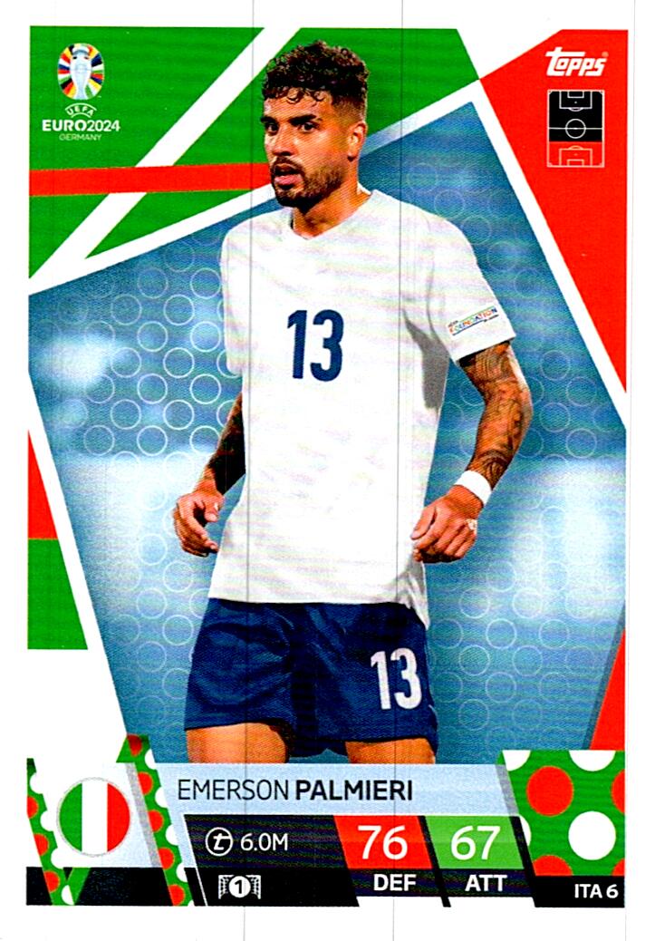 TOPPS MATCH ATTAX UEFA EURO 2024 EMERSON PALMIERI ITALIA NºITA6
