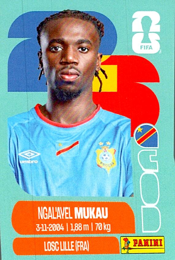 STICKERS FIFA WORLD CUP 2026 NGAL´AYEL MUKAU NºCOD 9